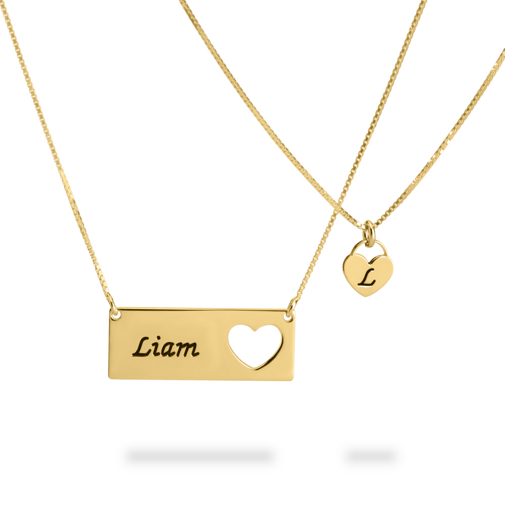 Engraved Name Mother Daughter Necklace