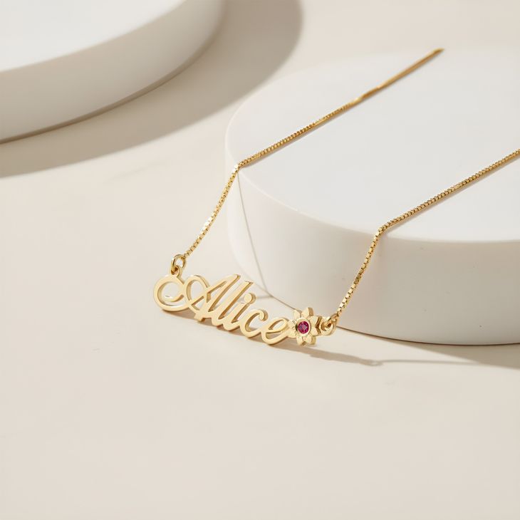 Birthstone Flower Name Necklace information