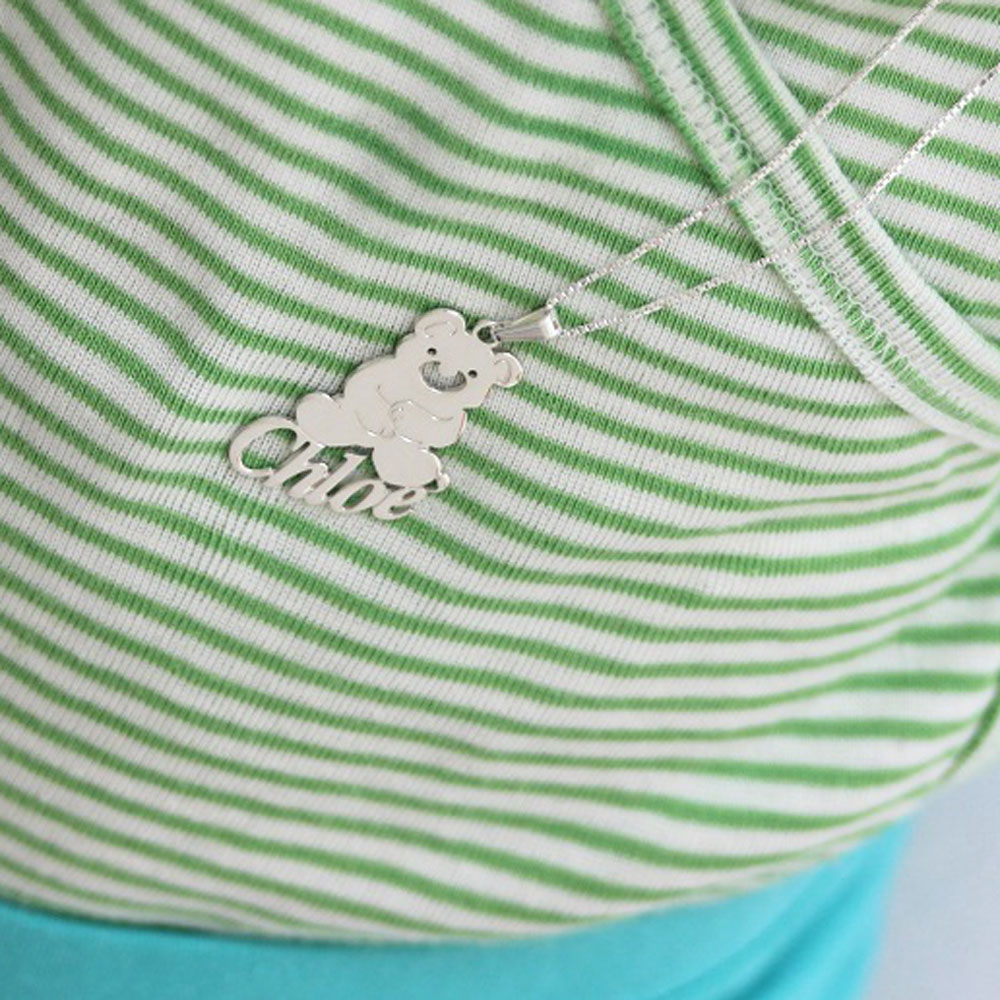 Teddy Bear Pendant with Name