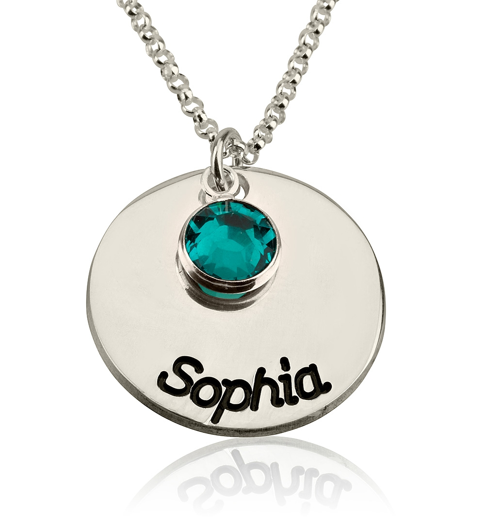 Birthstone Disc Necklace