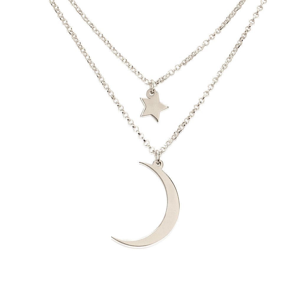 Crescent Moon And Star Necklace