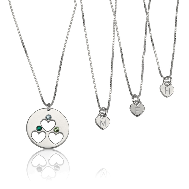 Birthstone Mother Daughter Necklace Set - Picture 3