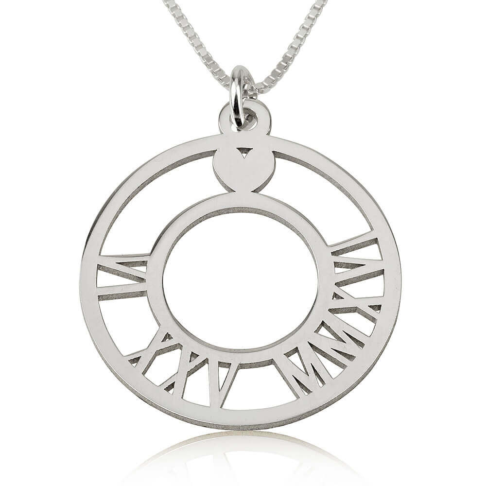 Circle Roman Numeral Necklace