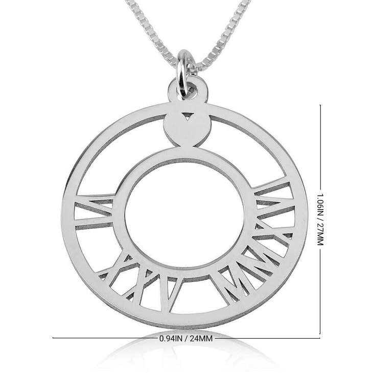 Circle Roman Numeral Necklace information