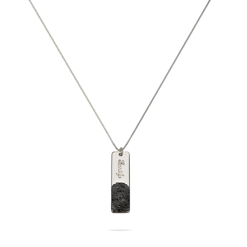 Fingerprint Name Bar Necklace