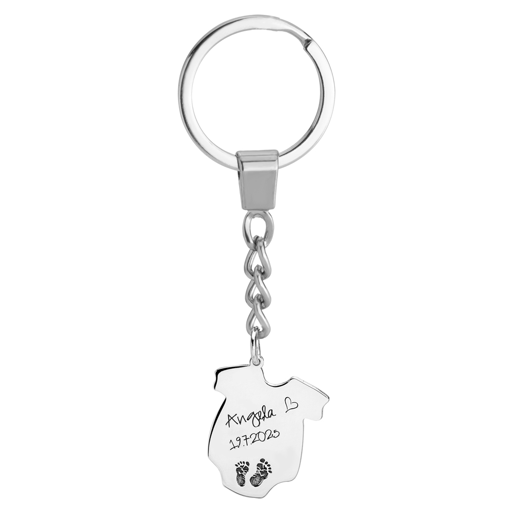 Personalised New Baby Keyring