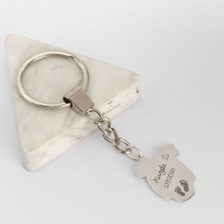 Personalised New Baby Keyring