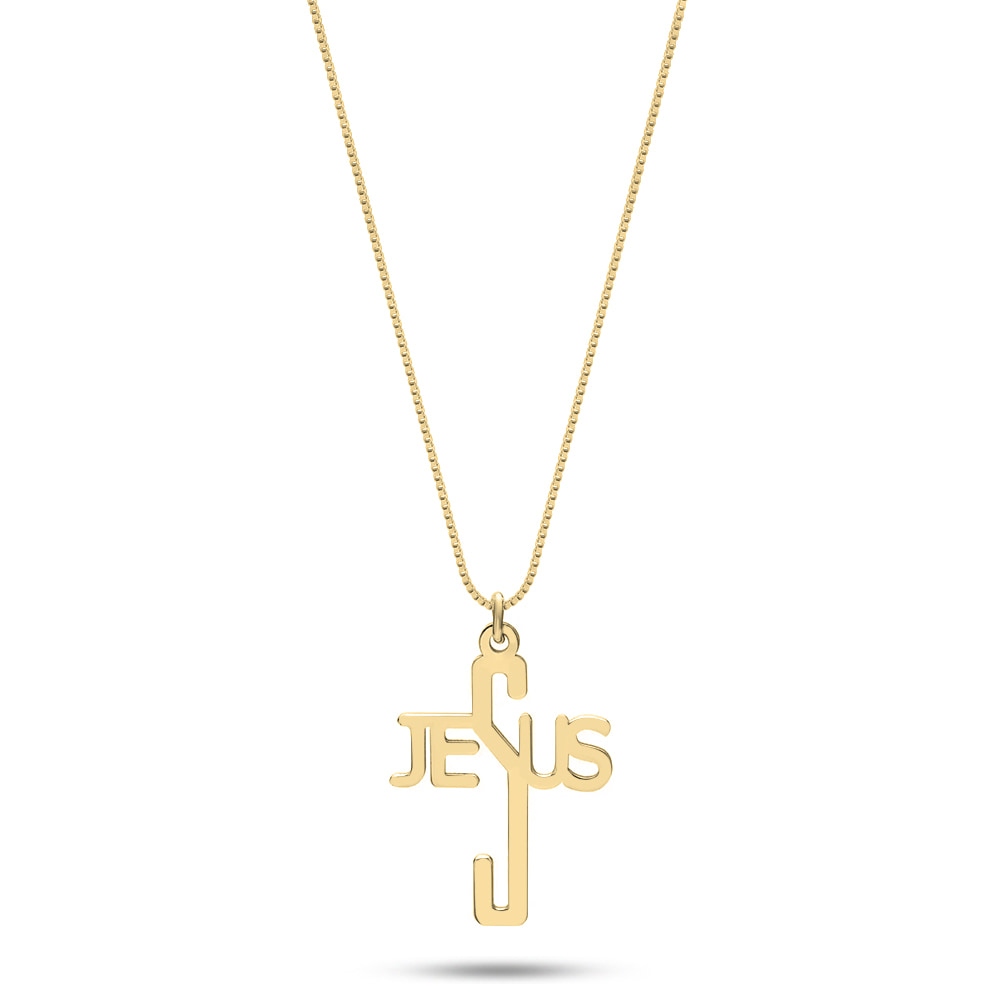 Jesus Name Cross Necklace