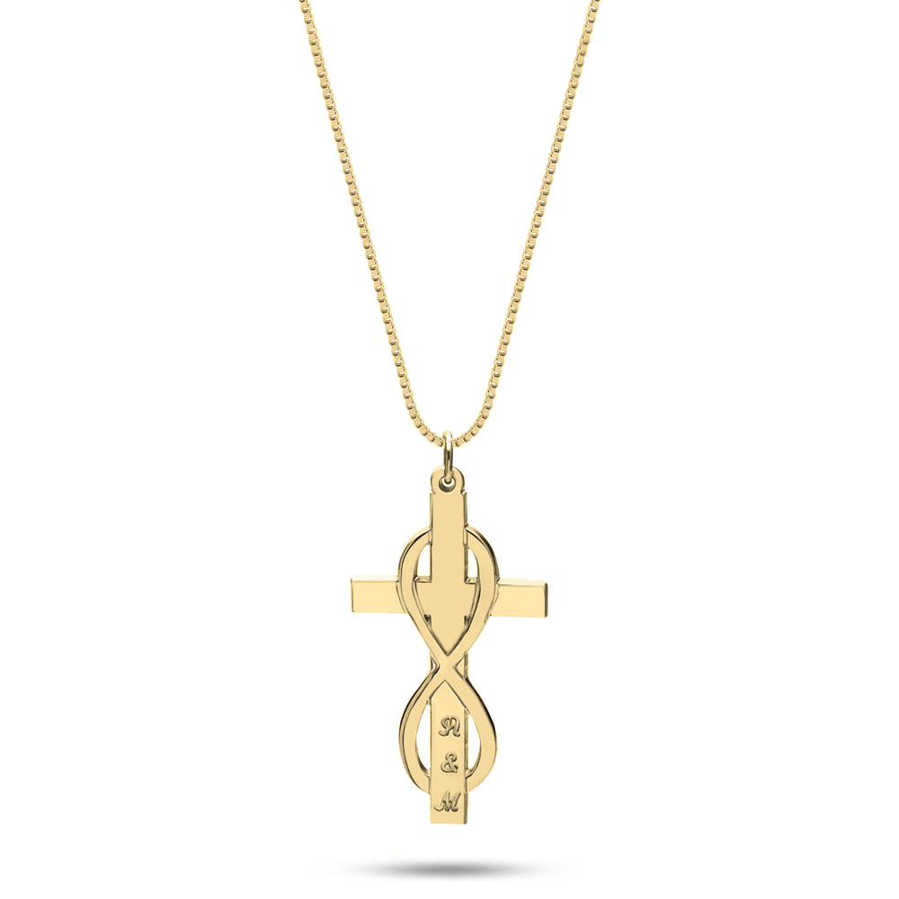 Infinity Cross Necklace With Initials