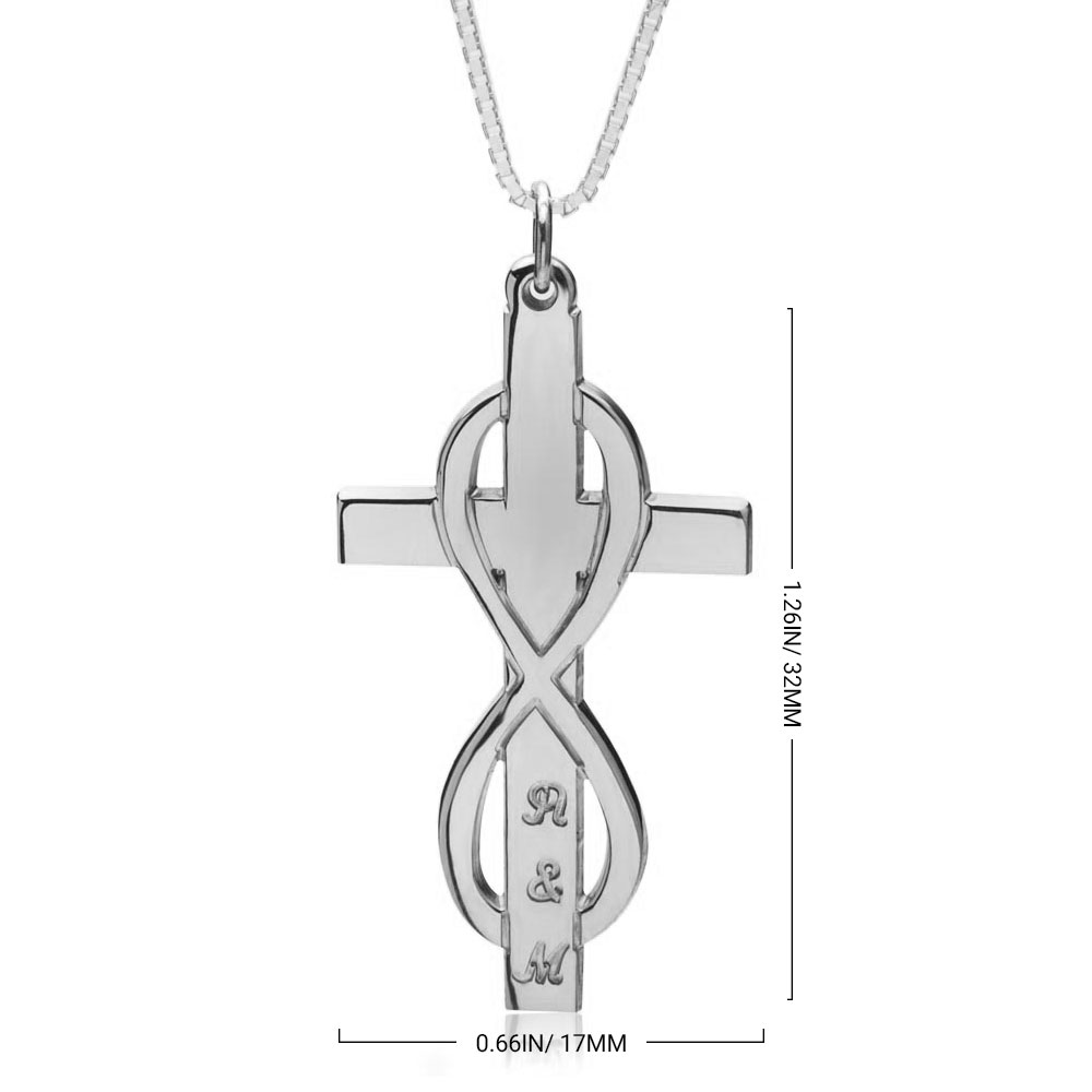 Infinity Cross Necklace With Initials