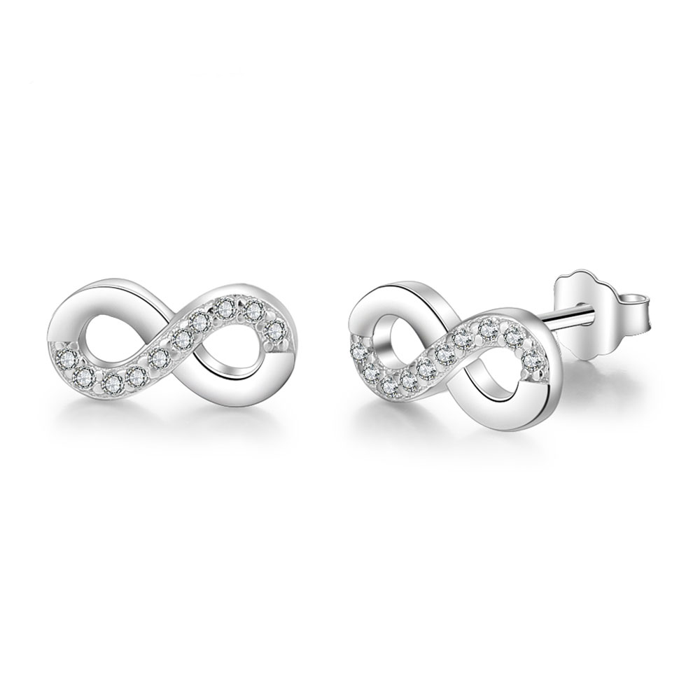 Cubic Zirconia Infinity Earrings