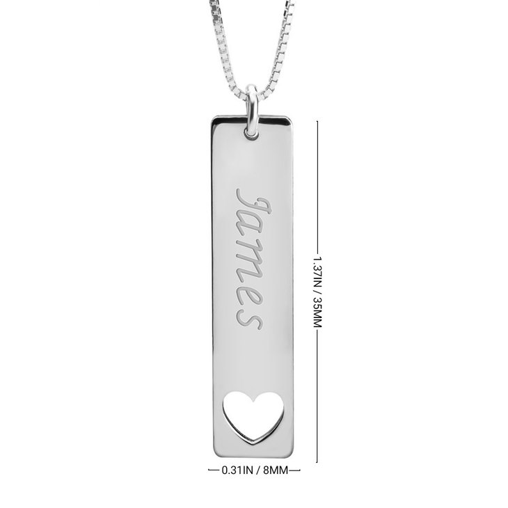 Vertical Name Bar Necklace With Symbol information