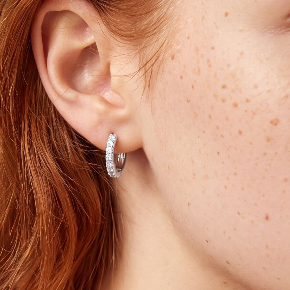 Cubic Zirconia Hoop Earrings