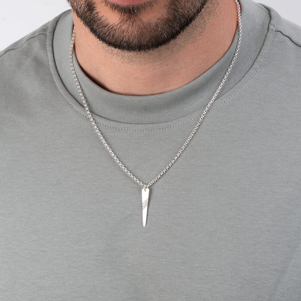 Long Geometric Necklace for Men