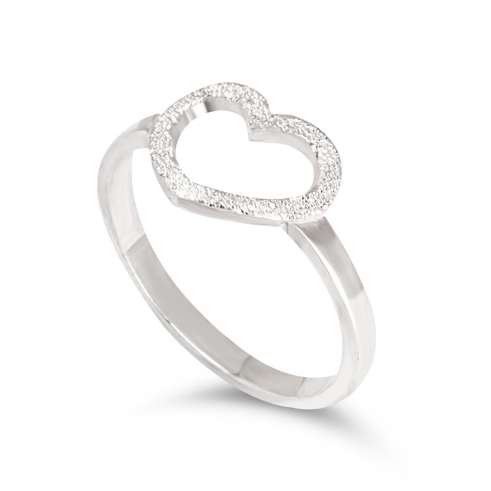 Brushed Heart Ring