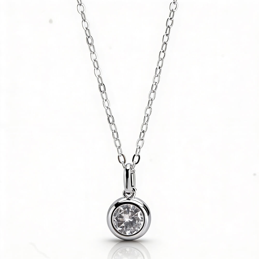 Cubic Zirconia Solitaire Necklace