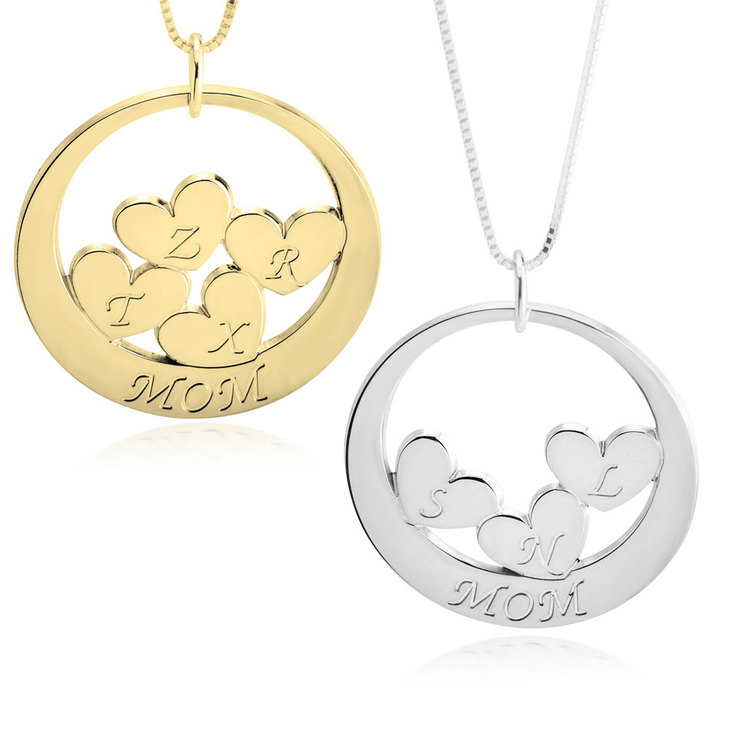 Custom Mom Necklace With Children's Initials