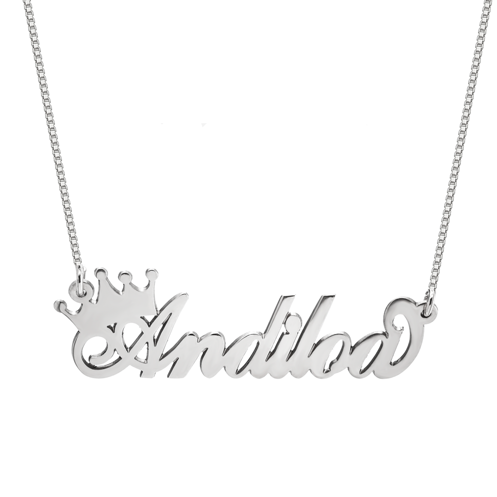 Custom Crown Name Necklace