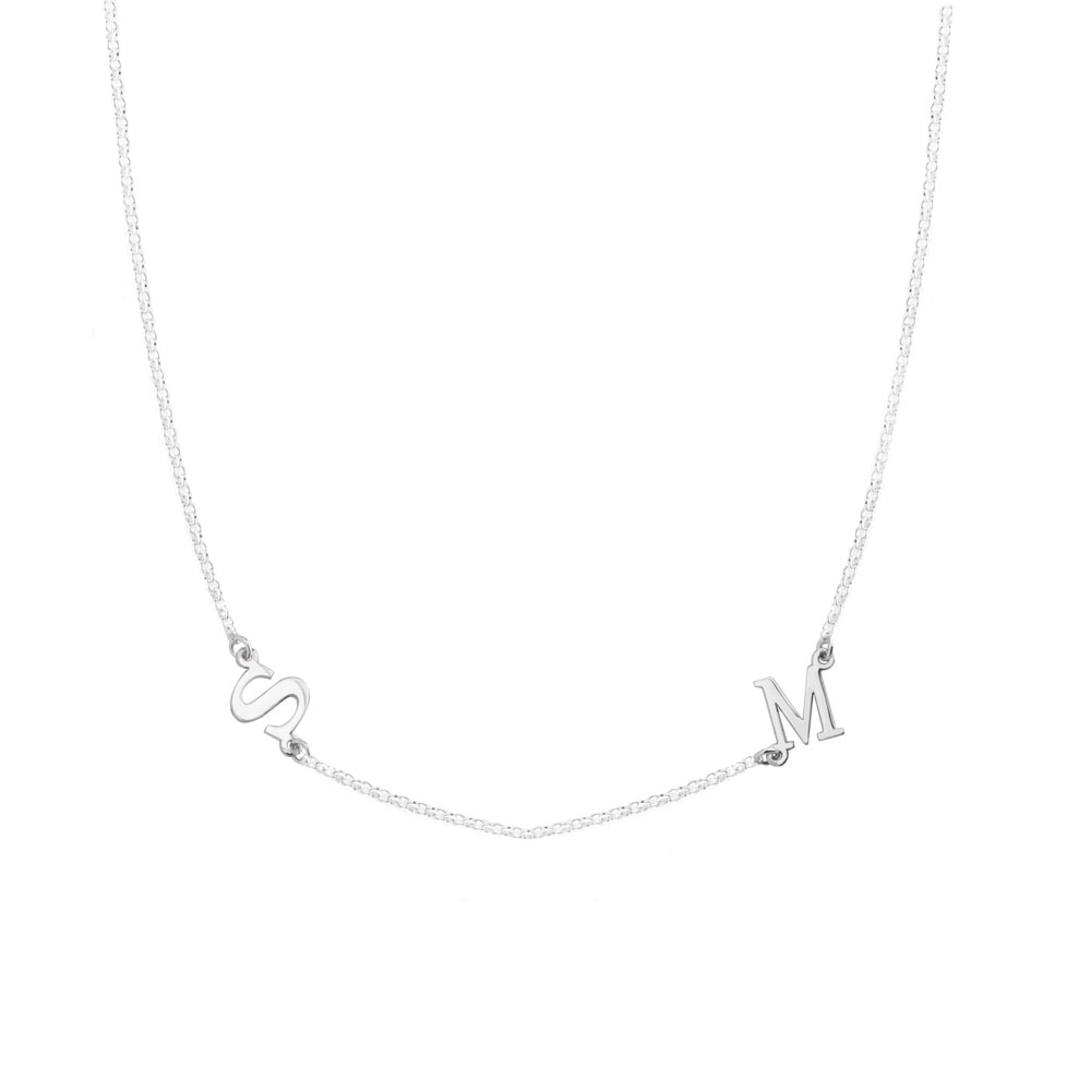 Sideways Initial Letter Necklace