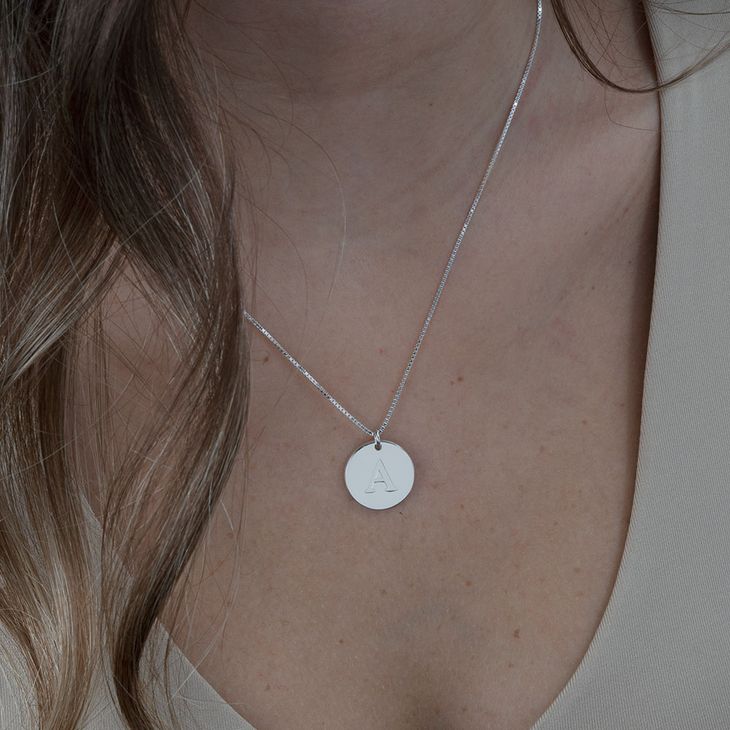 Initial Disc Birthstone Necklace model