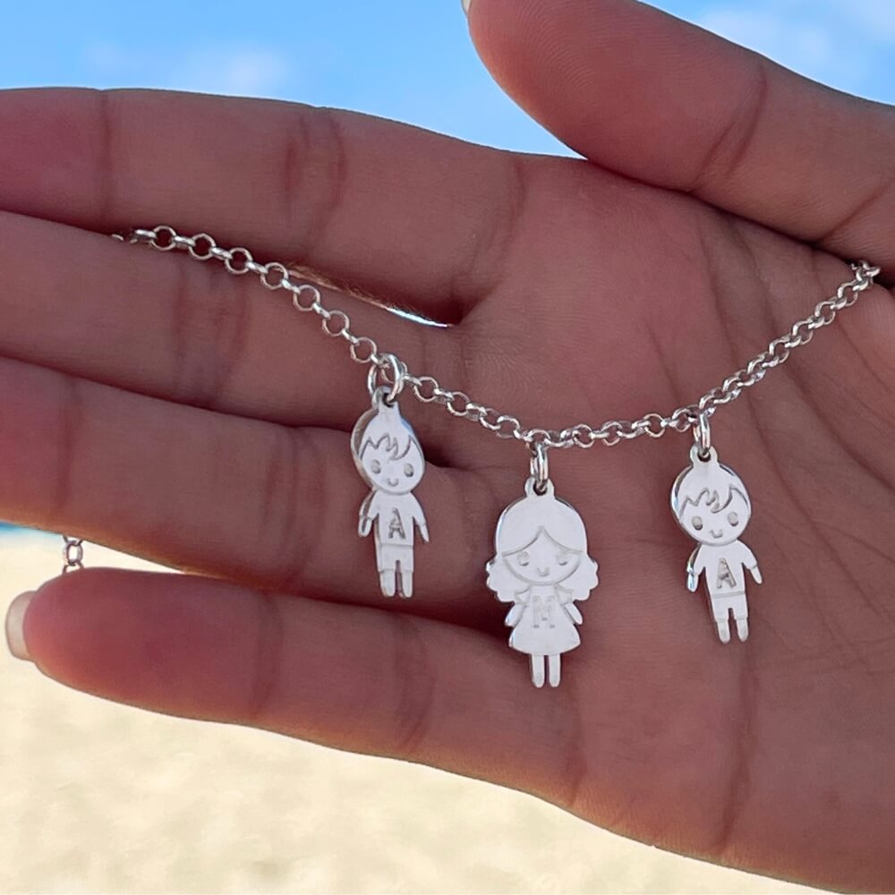 Mother’s Bracelet with Boy & Girls Charms