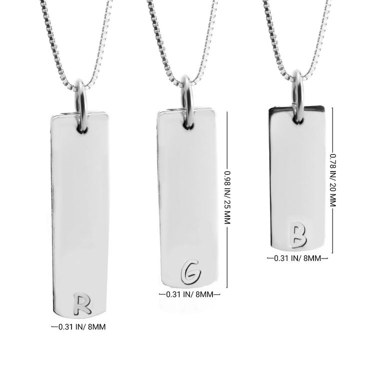 Vertical Bar Necklace With Initials