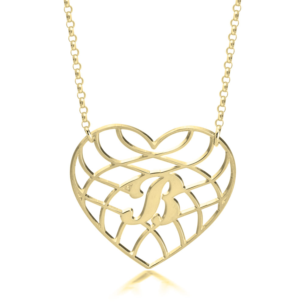 Heart Initial Necklace