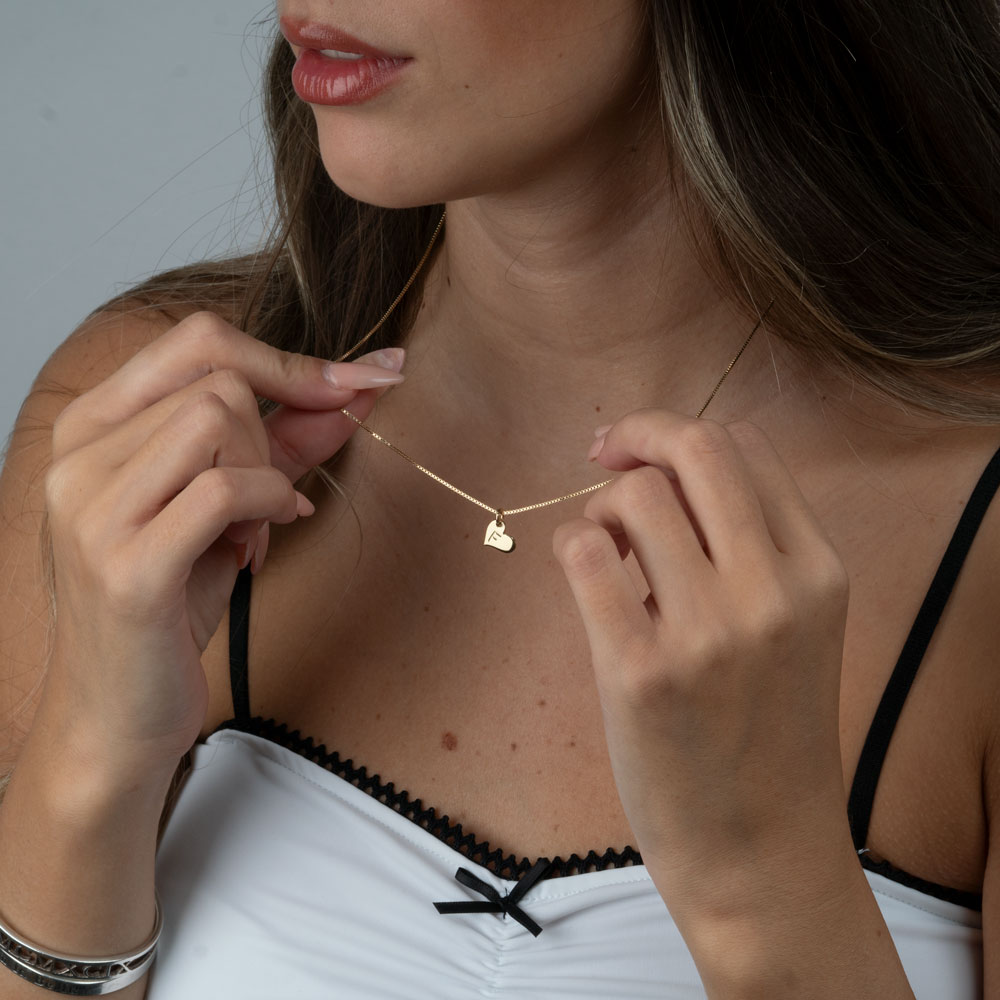 Heart Initial Necklace