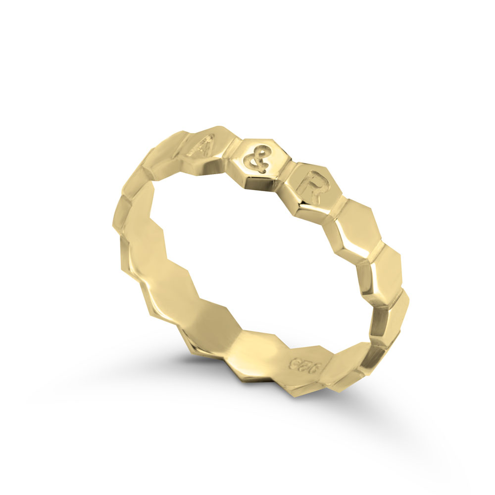 Personalised Honeycomb Ring