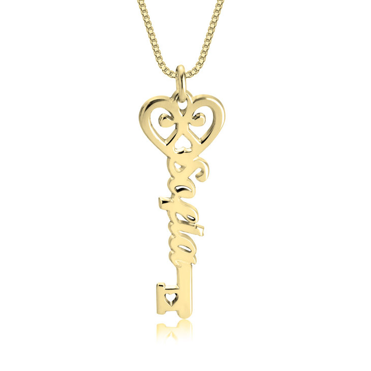 Love Heart Key Necklace