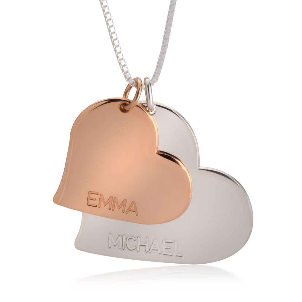 Two Tone Heart Necklace