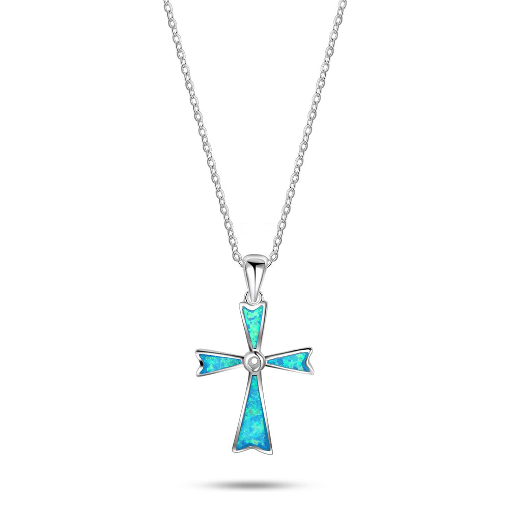 Opal Cross Necklace