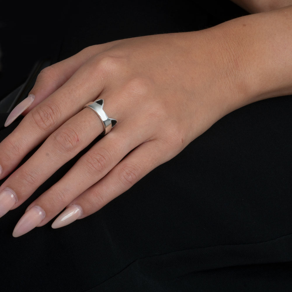 Cat Ears Ring on a model