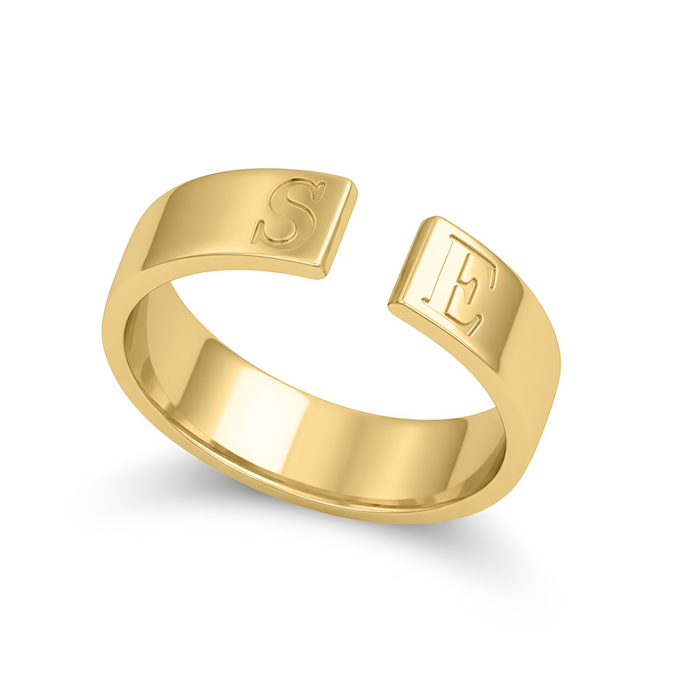 Open Ring with Initials
