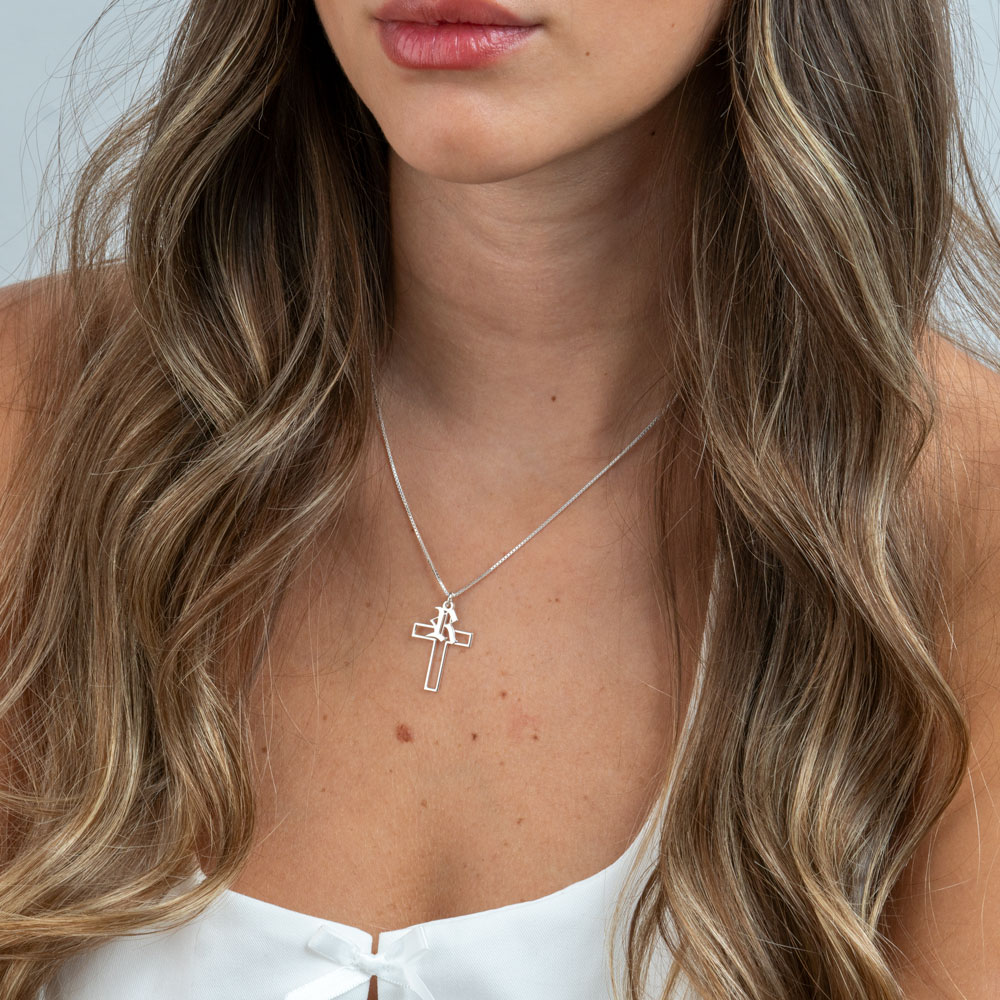 Cross Necklace with Initial
