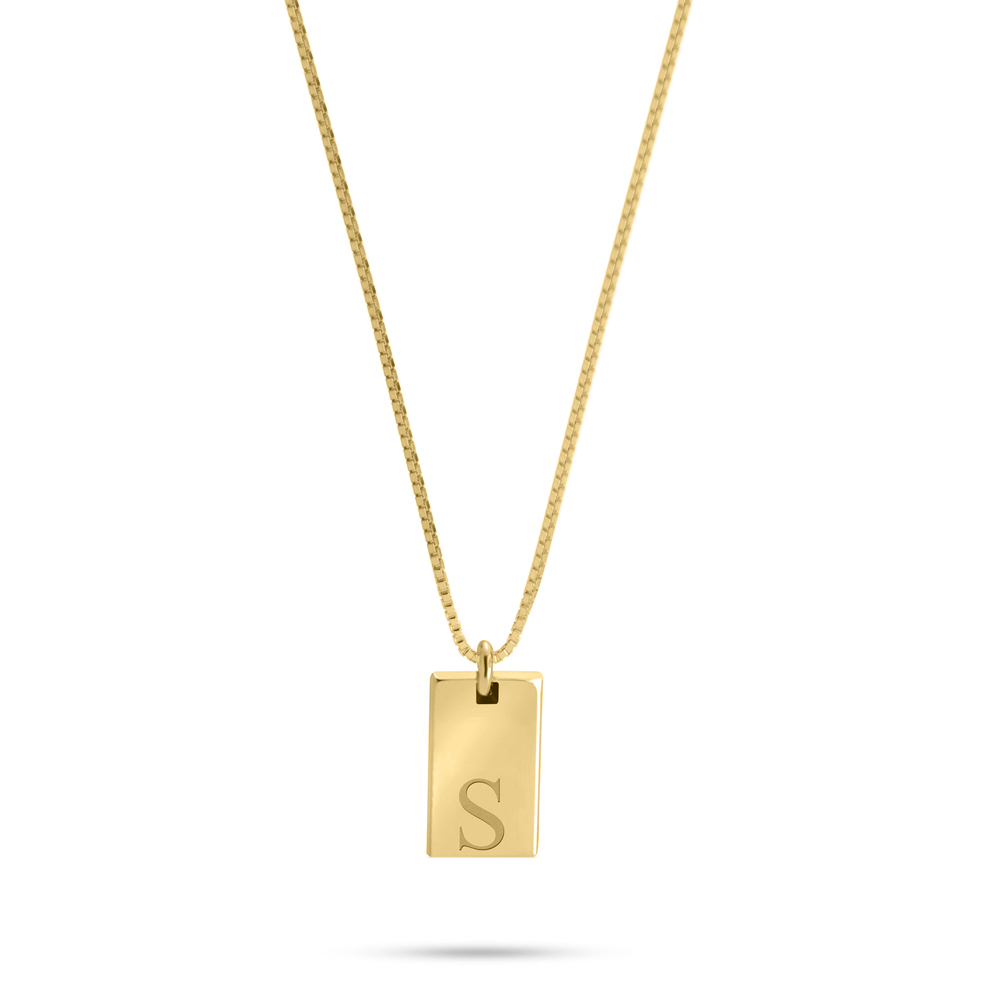 Small Bar Initial Necklace For Her