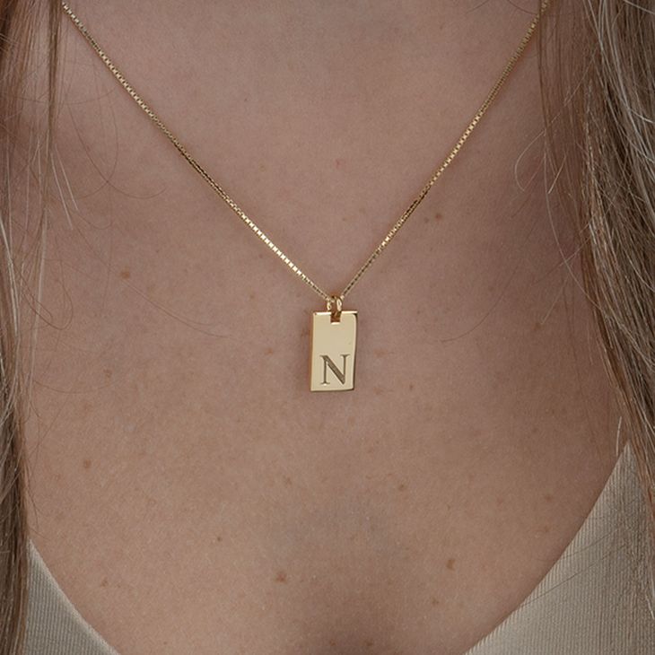 Small Bar Initial Necklace For Her information