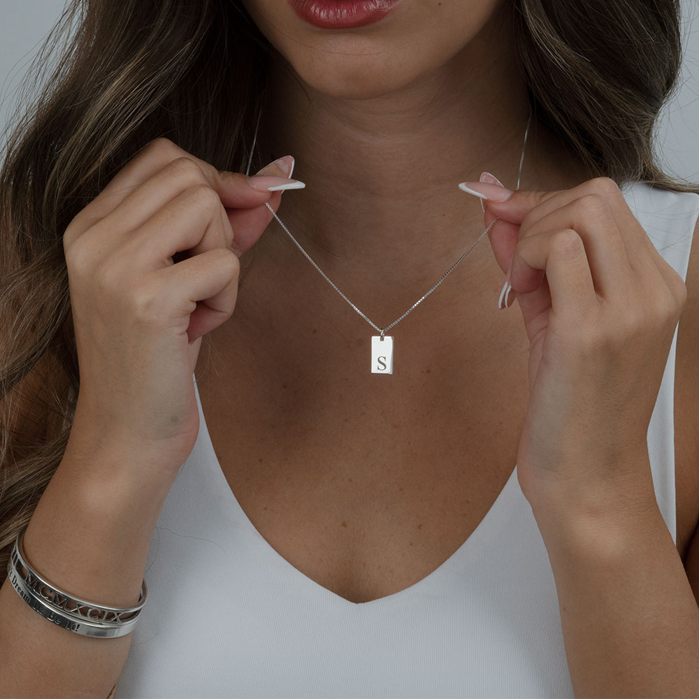 Small Bar Initial Necklace For Her