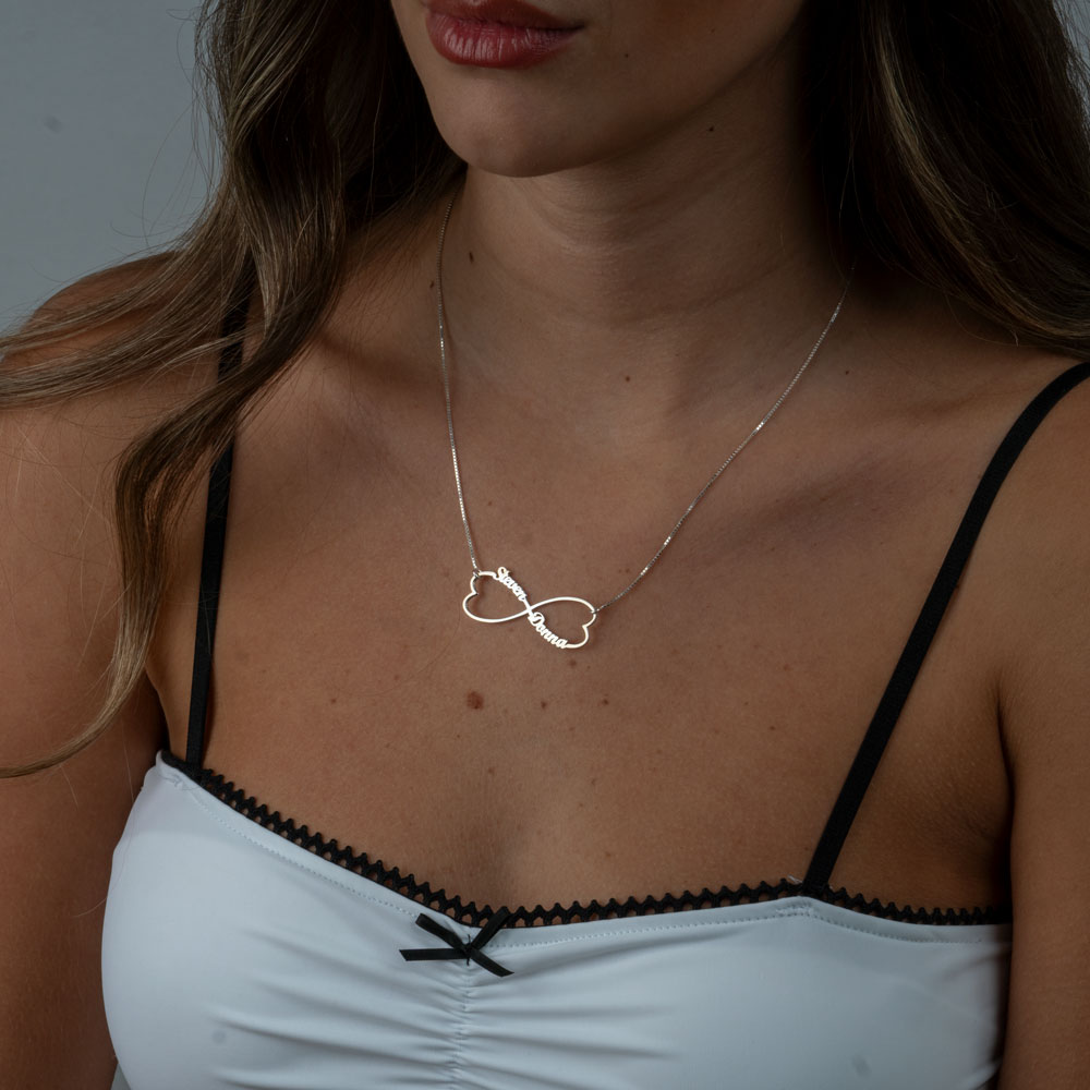 Double Heart Infinity Necklace
