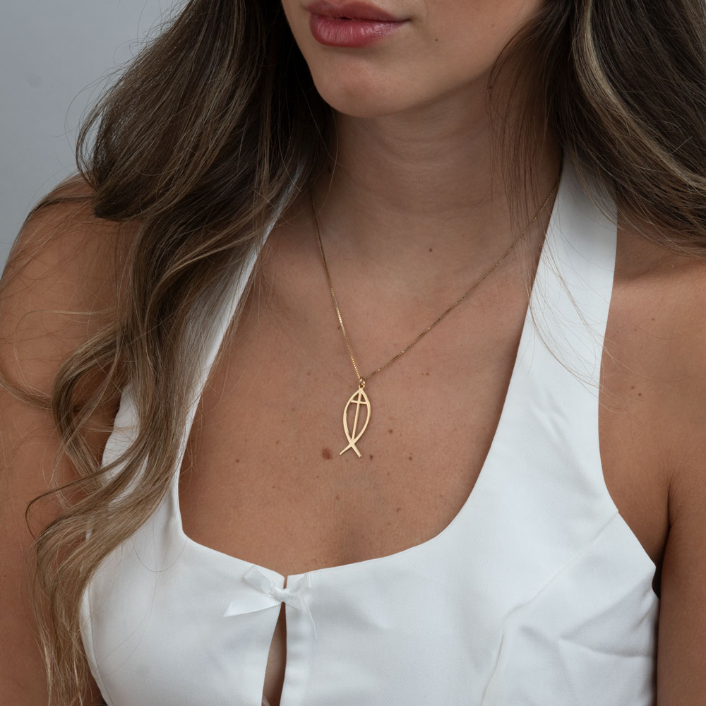 Cross Fish Necklace