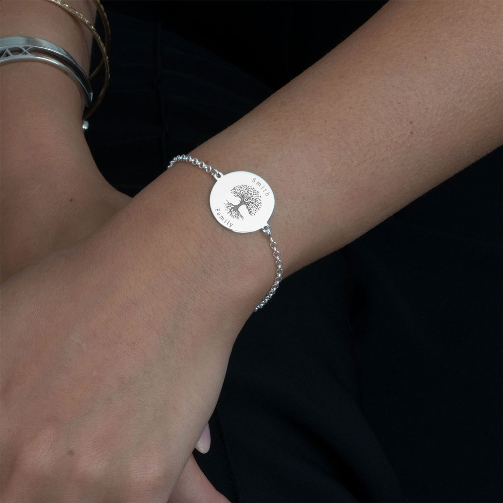 Family Tree Bracelet with Zirconia