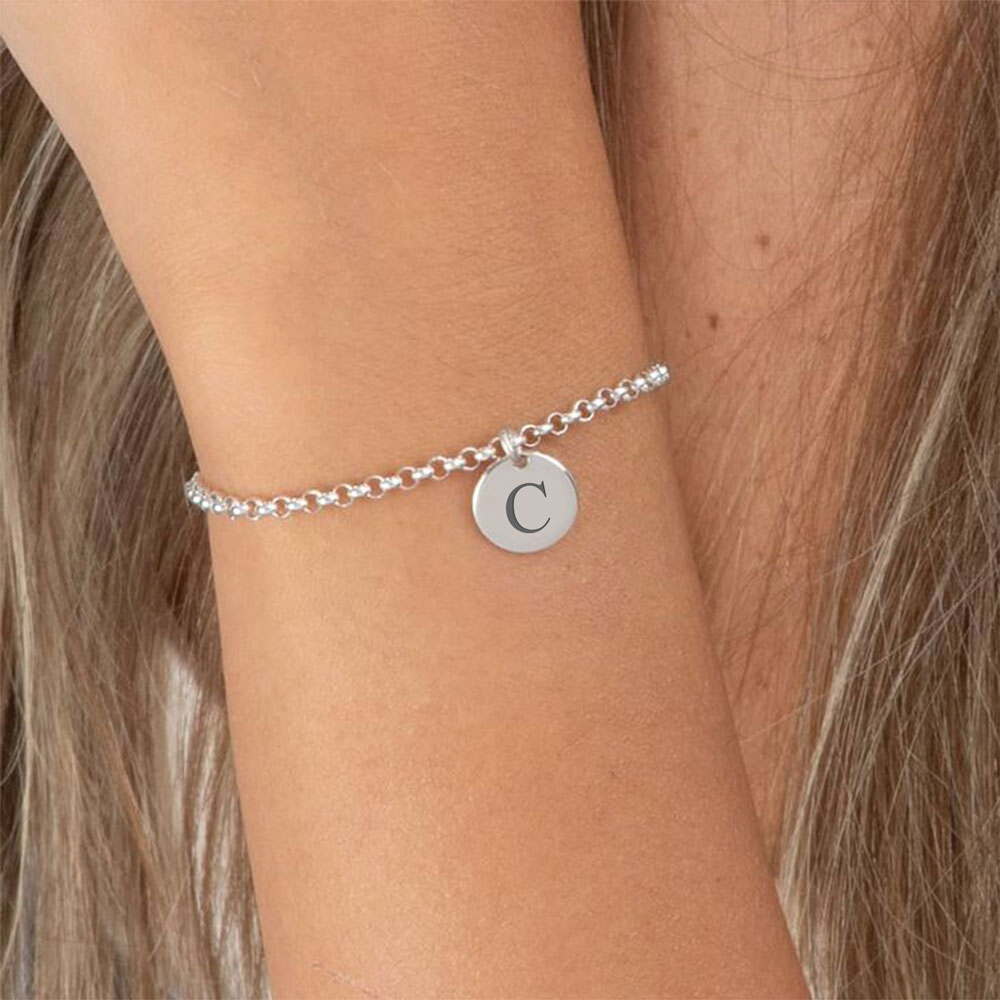 Personalised Initial Bracelet on a model - 2