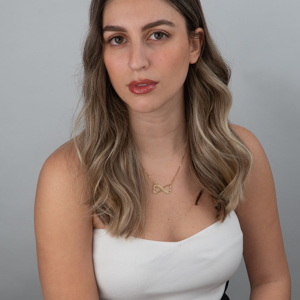 Engraved Heart Infinity Necklace