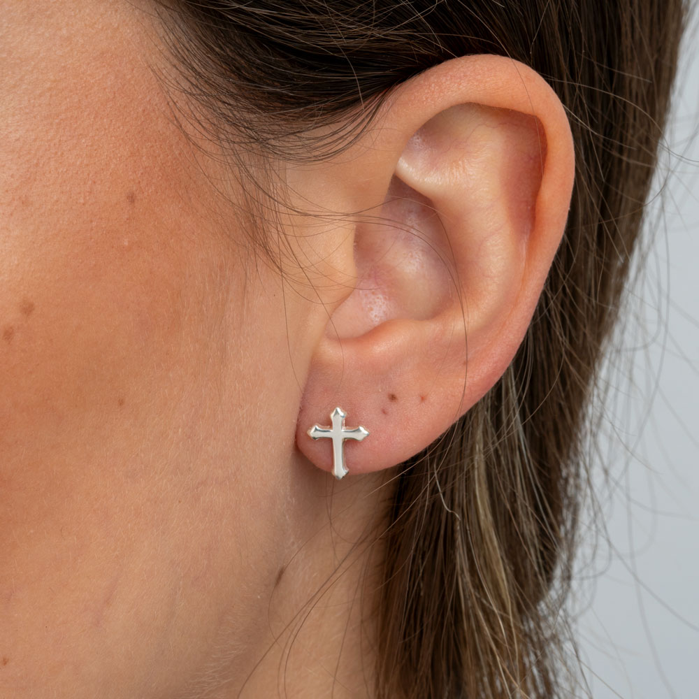 Gothic Cross Stud Earrings