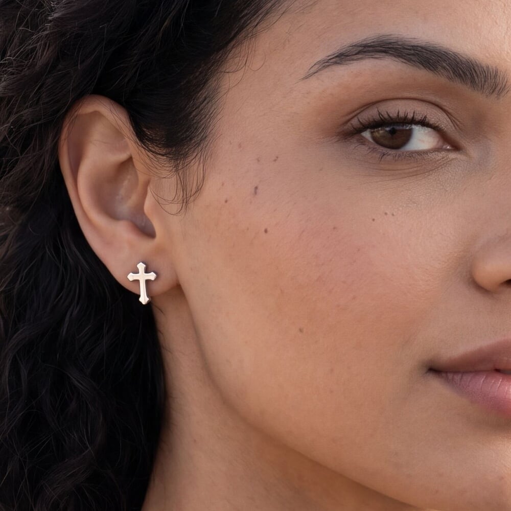 Gothic Cross Stud Earrings