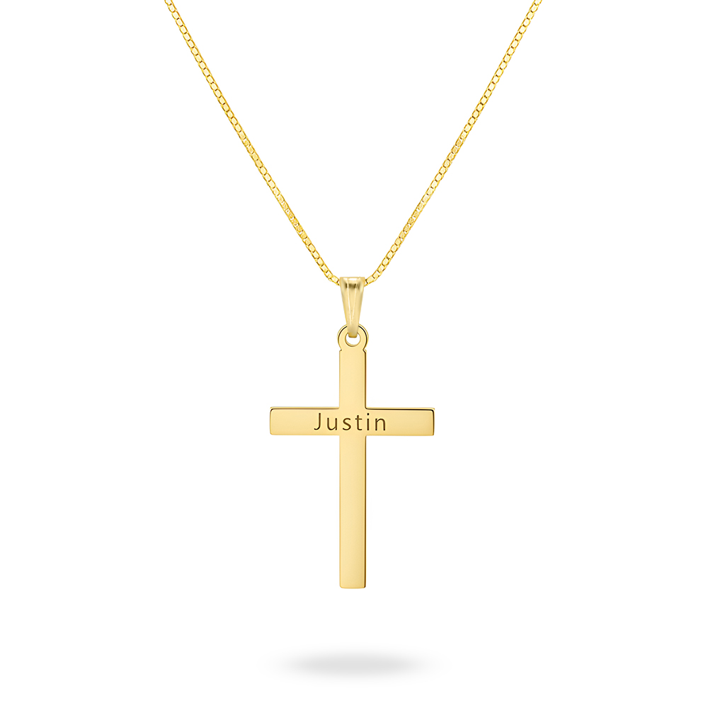 Delicate Engraved Cross Necklace