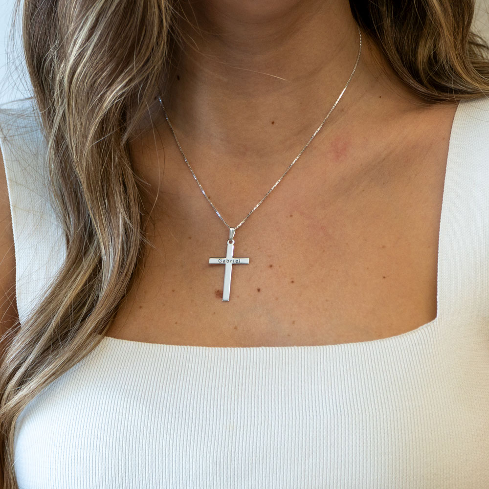 Delicate Engraved Cross Necklace
