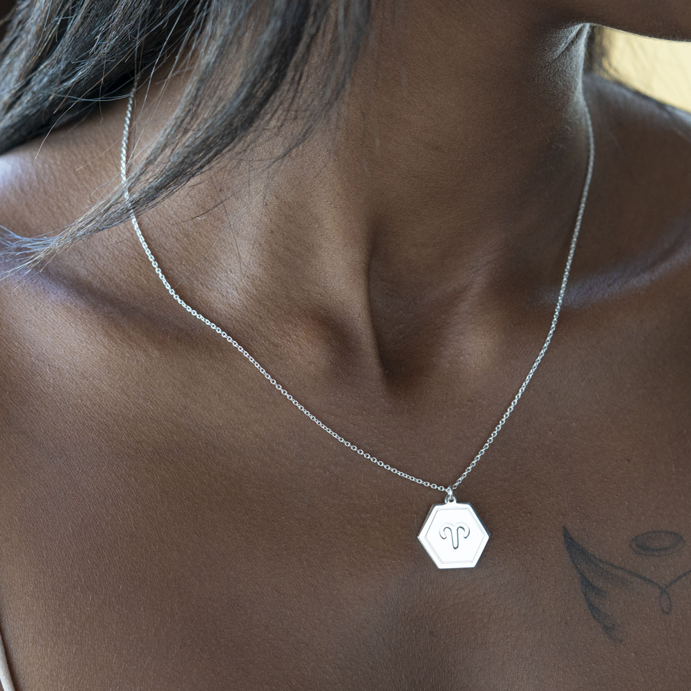 Hexagon Zodiac Pendant