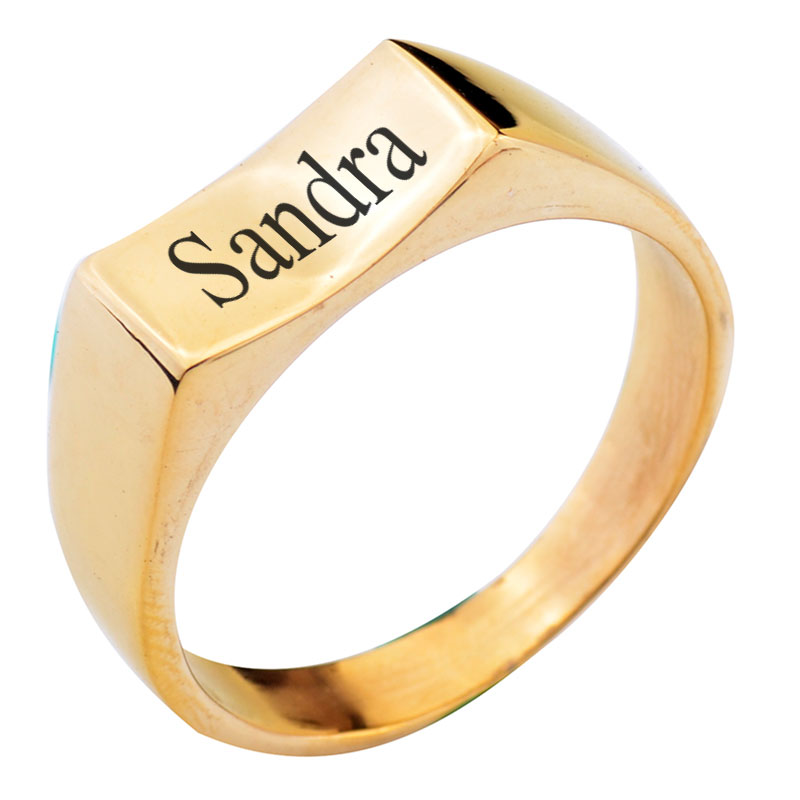 Personalised Curved Alphabet Signet Ring