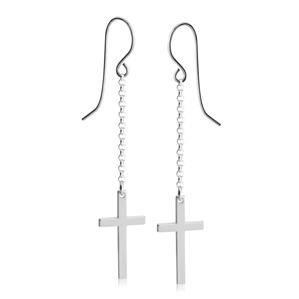 Hanging Cross Earring